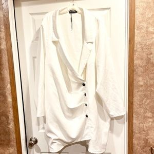 Chic White Suit/Blazer Dress 1x